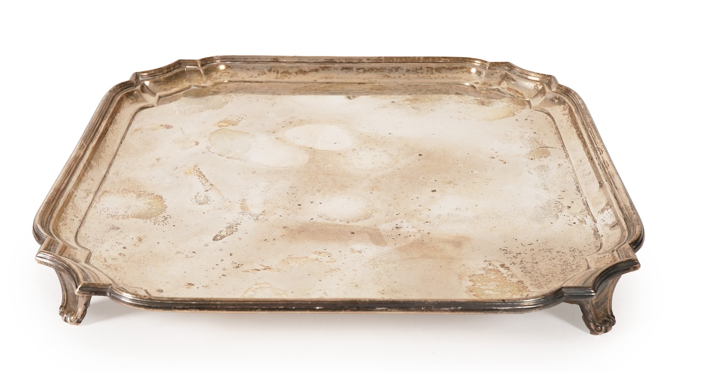 A George V silver salver, by William Hutton & Sons Ltd
